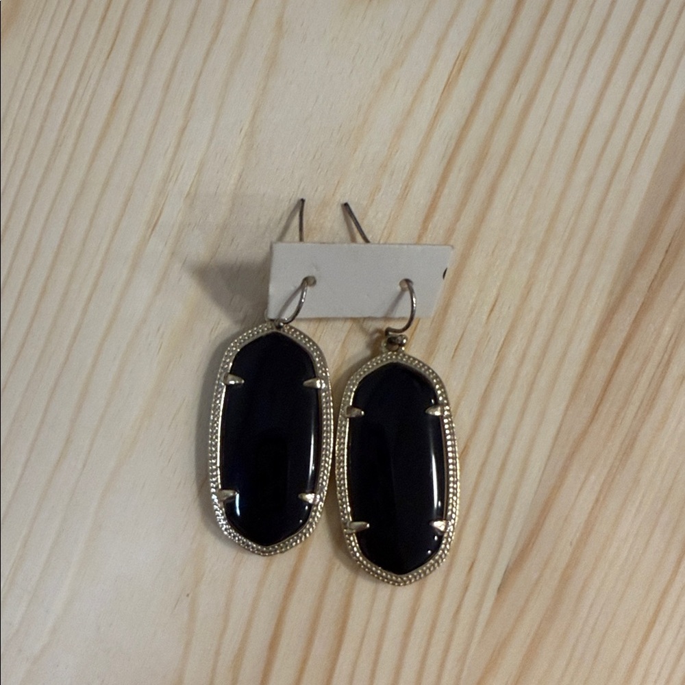 Kendra Scott‎ Black and Gold Danielle Drop Earrings